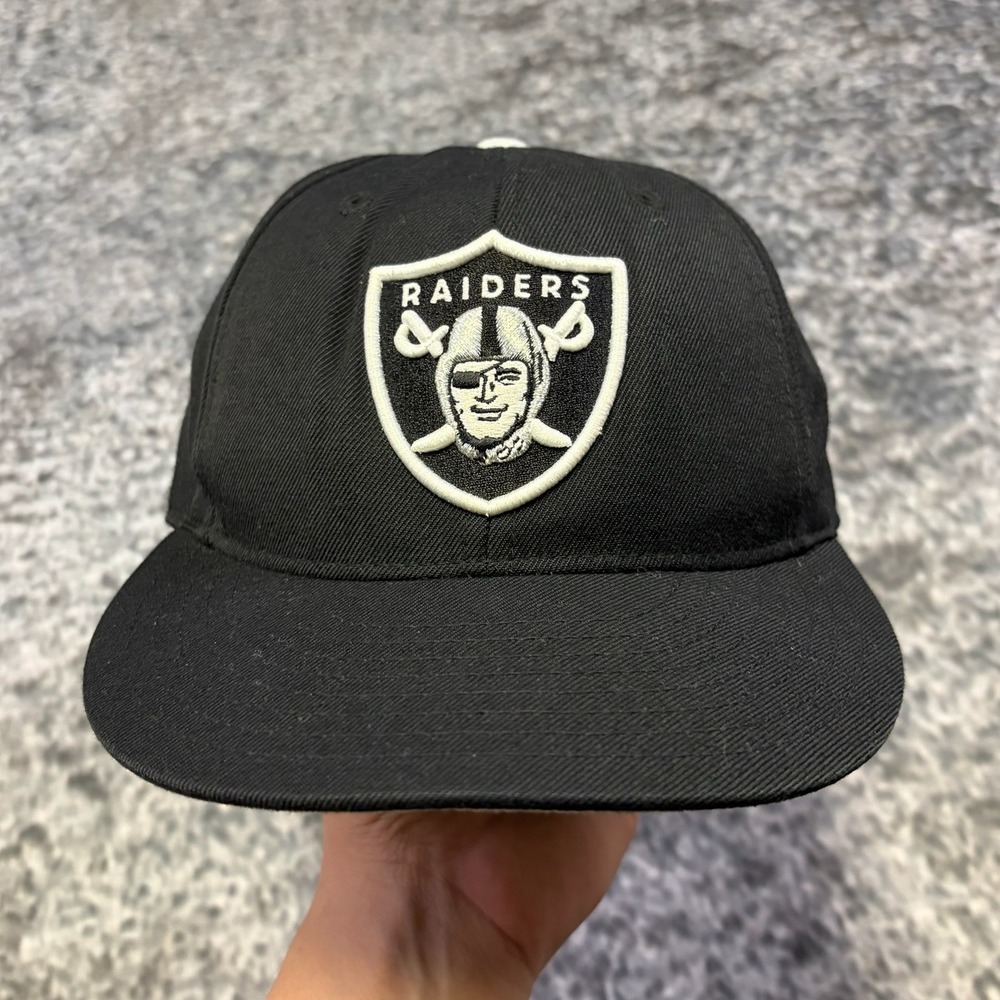 Oakland Raiders Mitchell & Ness Hat Fitted‎ Size 7 1/2 Black Wool NFL